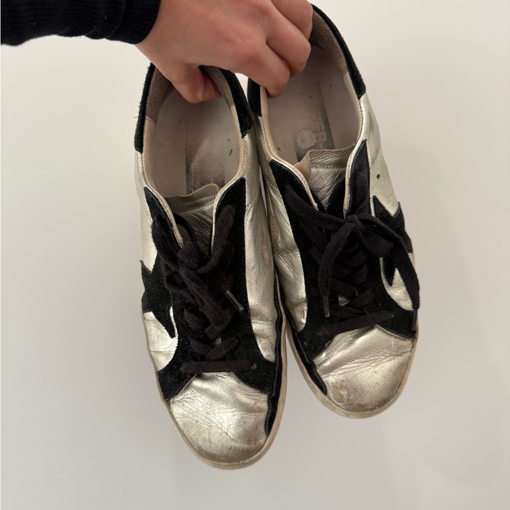 Metallic golden goose sneakers